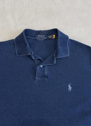 Оригінальне поло polo ralph lauren custom slim fit (розмір m) / індиго
