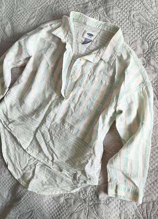 Рубашка old navy 6-7р. 128р. для девочки хлопковая