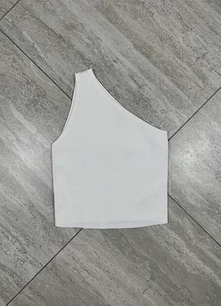 Alice + olivia rashida knit crop tank top off white size m топ майка
