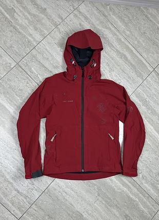 Mammut jacket womens red waterproof hooded windbreaker hiking size xs куртка ветровка
