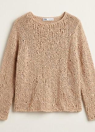 Жіночий светр zara oversize бежевий