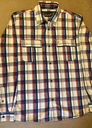 Стильная мужская джинсовая рубашка бренда wrangler ( оригинал )