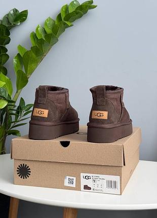 Угги жіночі ugg ultra mini platform chocolate 4