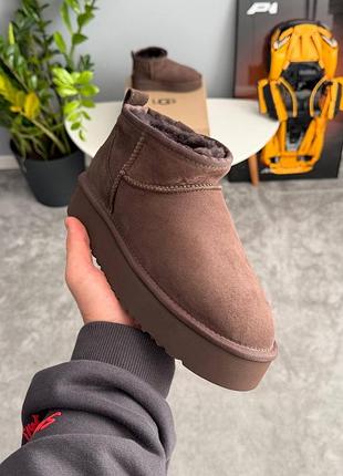 Угги жіночі ugg ultra mini platform chocolate 7