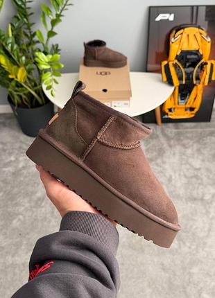 Угги жіночі ugg ultra mini platform chocolate 6