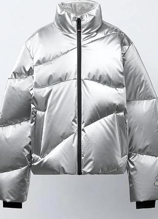 Пуховик куртка дитяча zara kids ski collection гірськолижна срібляста металік