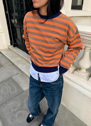 Светр жіночий трикотажний в смужку zara new