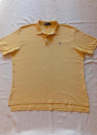 Футболка поло мужского большого размера polo ralph lauren xxl оригинал желтая