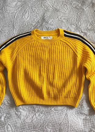 Светр h&m 122р.6-7р.для дівчинки гірчичний зі смужками