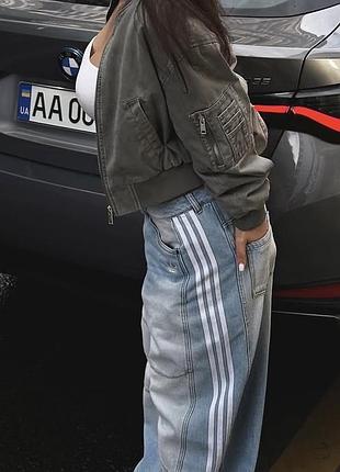 Куртка жіноча pull&bear бомбер хакі (xs-s) 4