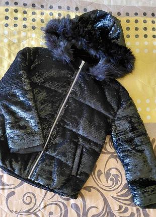 Куртка пуффер з паєтками 9 років river island