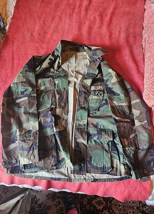 Військовий костюм bdu woodland контракт нато (кітель l + брюки xl)