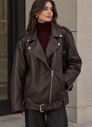 Куртка жіноча zara косуха шоколадного кольору, розмір xl