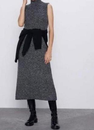 Платье с горловиной стойкой zara
