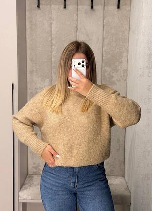 Светр жіночий zara шерстяний бежевий
