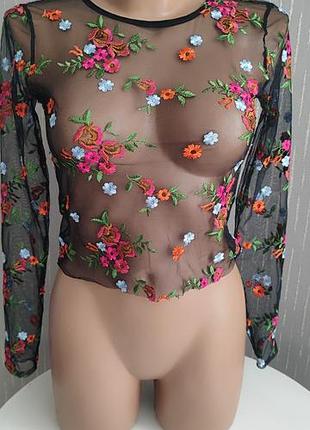 Лонгслив с вышивкой xs pins and needles