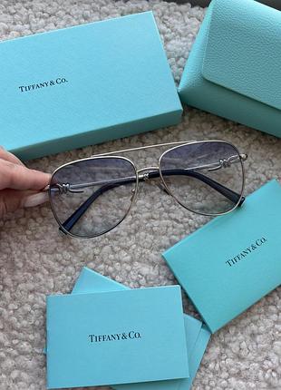 Сонцезахисні окуляри  tiffany & co. авіатор сріблясті