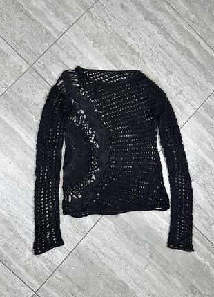 Diesel women's knitted mesh sweater black кофта світер сітка