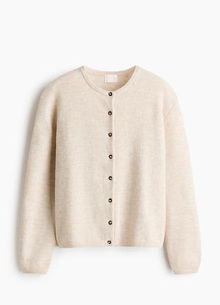 Новий світло-бежевий кардиган h&m loose fit з вовною