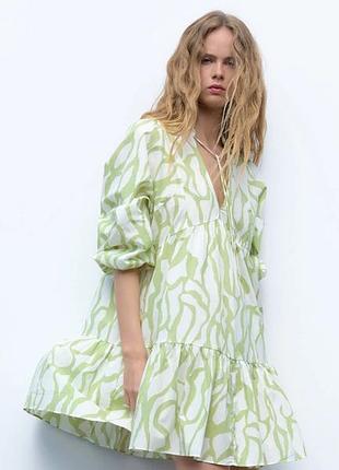 Zara сукня вільна розкльошена коротка