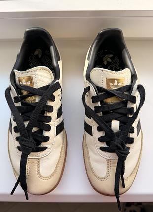 Кросівки жіночі adidas originals samba шкіряні, бежеві