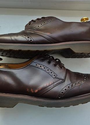 Винтажные мужские кожаные туфли броги dr. martens england оригинал, размер 43