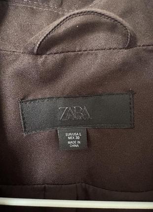 Тренч вкорочений шоколадний zara 2