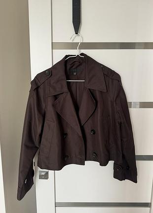 Тренч вкорочений шоколадний zara