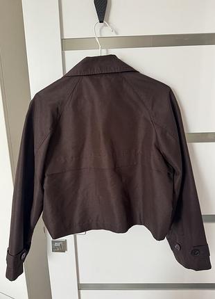 Тренч вкорочений шоколадний zara 3