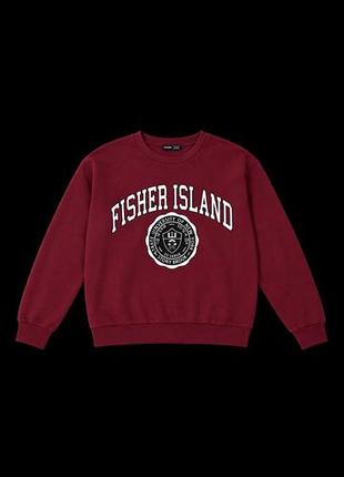 Светр жіночий shein бордовий з написом fisher island