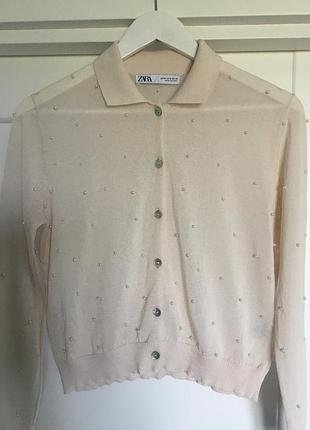 Кофта, топ, кардиган zara з декором, м