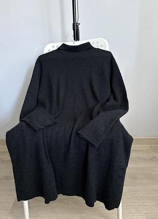 Cos wool темно сіра вовняна сукня плаття у розмірі л