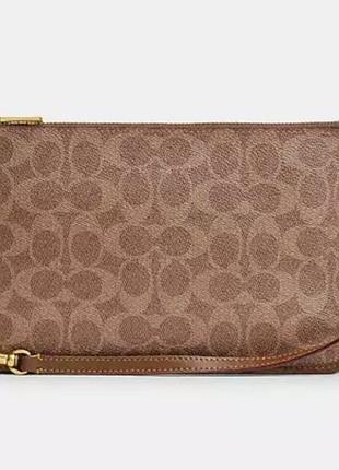 Брендовая сумочка-клатч coach с принтом signature (новый) 21х13 см