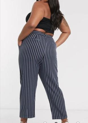 Мегакруті фірмові укорочені брюки принт смуги висока посадка батал unique 21