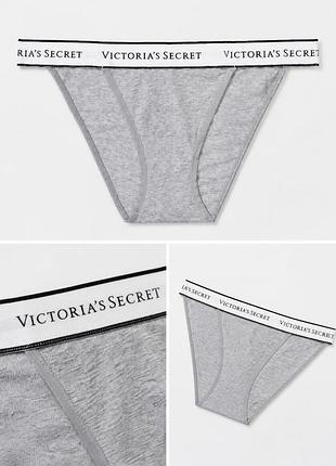 Трусики victoria’s secret logo cotton tanga / трусы виктория сикрет хлопковые танга