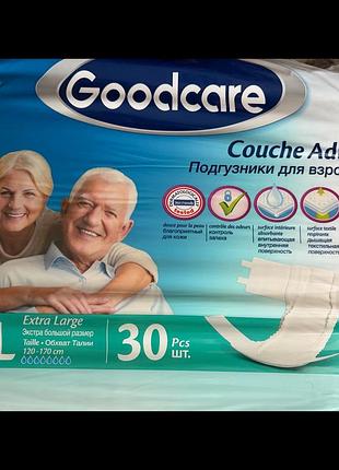 Підгузки для дорослих goodcare в розмірі xl на обхват талії від 120 до 170