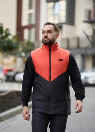 Демисезонная мужская желтая жилетка clip the north face с карманами на молнии, утепленная безрукавка без капюшона l