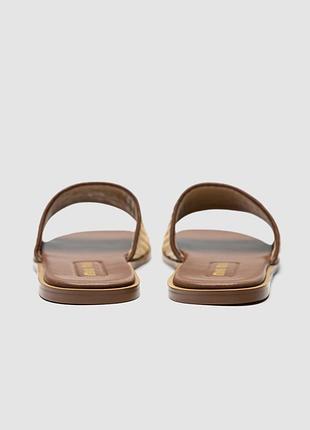 Miu miu raffia slide sandals beige 4