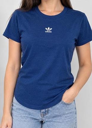 Хлопковая футболка adidas originals essential. синяя футболка adidas. размер xs_s