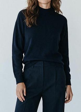 ⚜️❤️massimo dutti женский синий свитер с горлом !шерсть ,кашемир