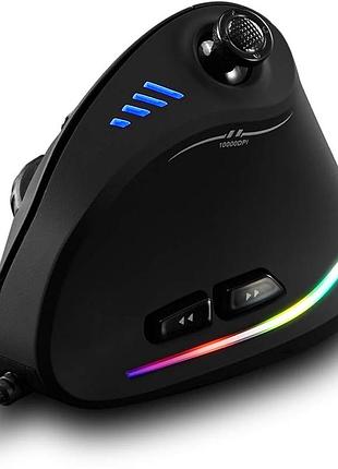 Вертикальна дротова ігрова миша docooler zelotes c-18 pmw-3325, регульована, 10000dpi, rgb-підсвічування
