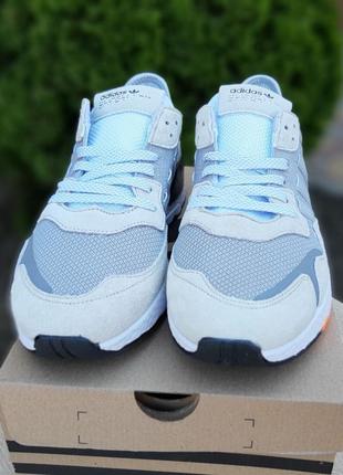 Відмінні чоловічі кросівки adidas nite jogger світло-сірі9 фото