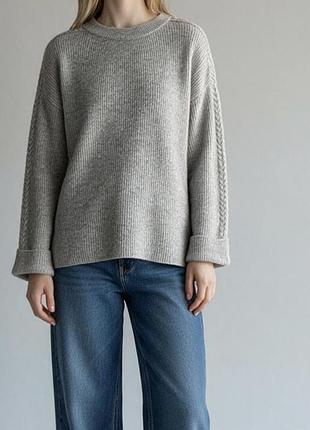 ⚜️❤️massimo dutti серый женский свободный свитер!оригинал