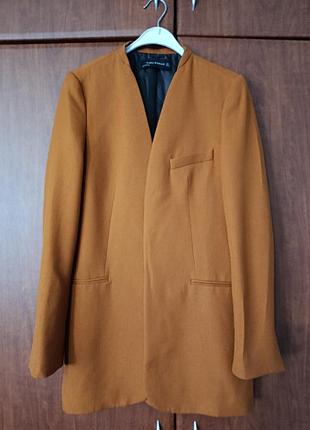 Удлиненный пиджак блейзер жакет zara, s-m