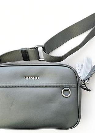 Крос-боді чоловіча coach graham crossbody bag чорна шкіряна
