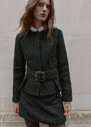 Zara textured blazer with belt  зара текстурований жакет з поясом текстурированный