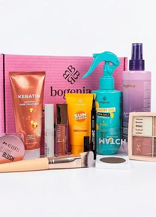Подарунковий бокс 11 в 1 bogenia та neverti gift box (рожевий бокс)