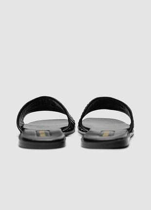 Miu miu raffia slide sandals black 4