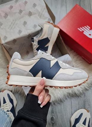 New balance 327 white/ grey/navy 2