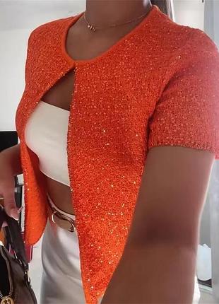 Жіночий кардиган zara помаранчевий